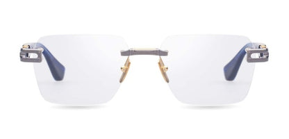 DITA META EVO RX Eyeglasses in Clear Antique Silver Blue Swirl, angle view