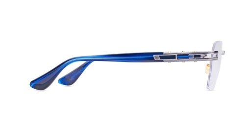 DITA META EVO RX Eyeglasses in Clear Antique Silver Blue Swirl, side view