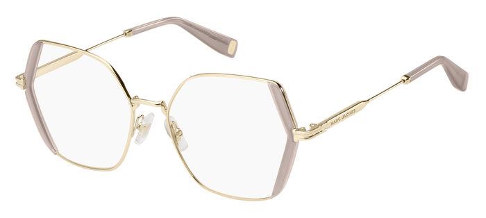 Marc Jacobs MJ1068 Geometric Eyeglasses in Nude Brown Gold, detail view