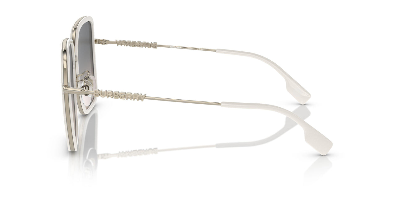 Burberry BE3145/S Square Sunglasses in Light Brown Gradient Grey Lenses With Ivory Frame, side view