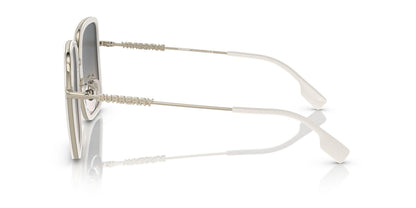 Burberry BE3145/S Square Sunglasses in Light Brown Gradient Grey Lenses With Ivory Frame, side view