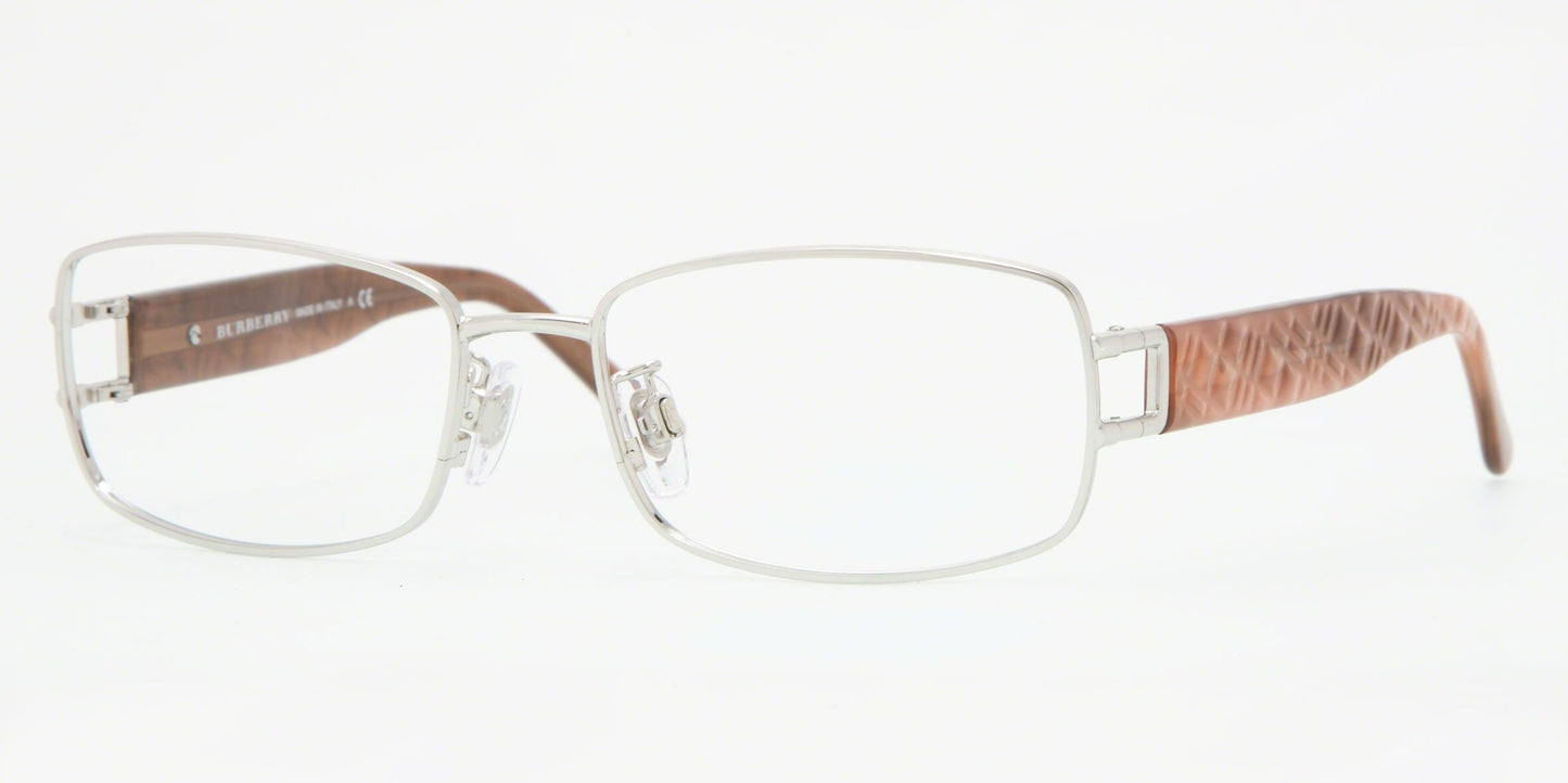 Burberry BE1106 Eyeglasses in Clear Lenses With Silver Frame, front view