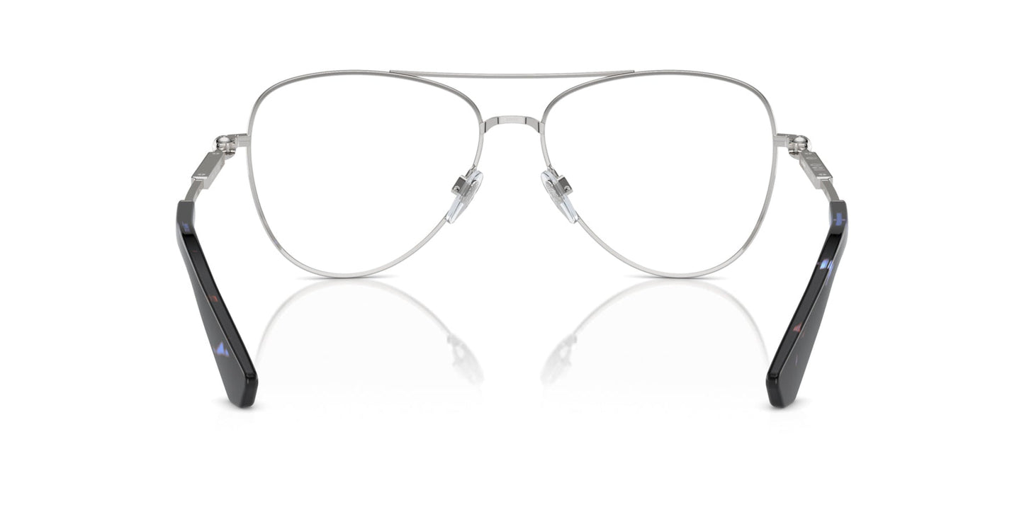 Burberry BE1386 Aviator Eyeglasses in Demo Lenses With Silver Frame, back view