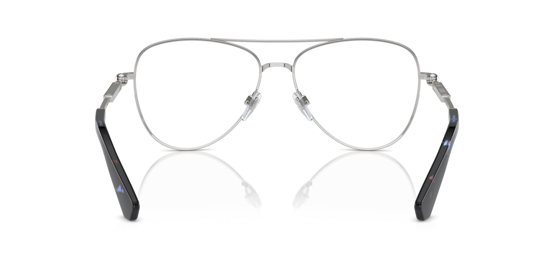 Burberry BE1386 Aviator Eyeglasses in Demo Lenses With Silver Frame, back view