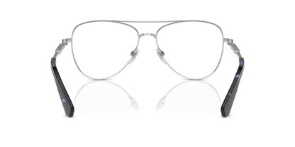 Burberry BE1386 Aviator Eyeglasses in Demo Lenses With Silver Frame, back view