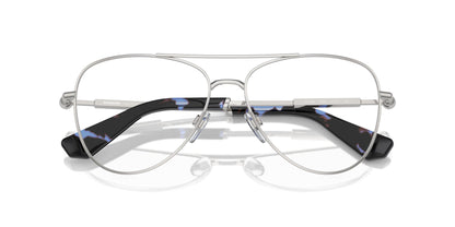 Burberry BE1386 Aviator Eyeglasses in Demo Lenses With Silver Frame, detail view