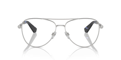 Burberry BE1386 Aviator Eyeglasses in Demo Lenses With Silver Frame, front view