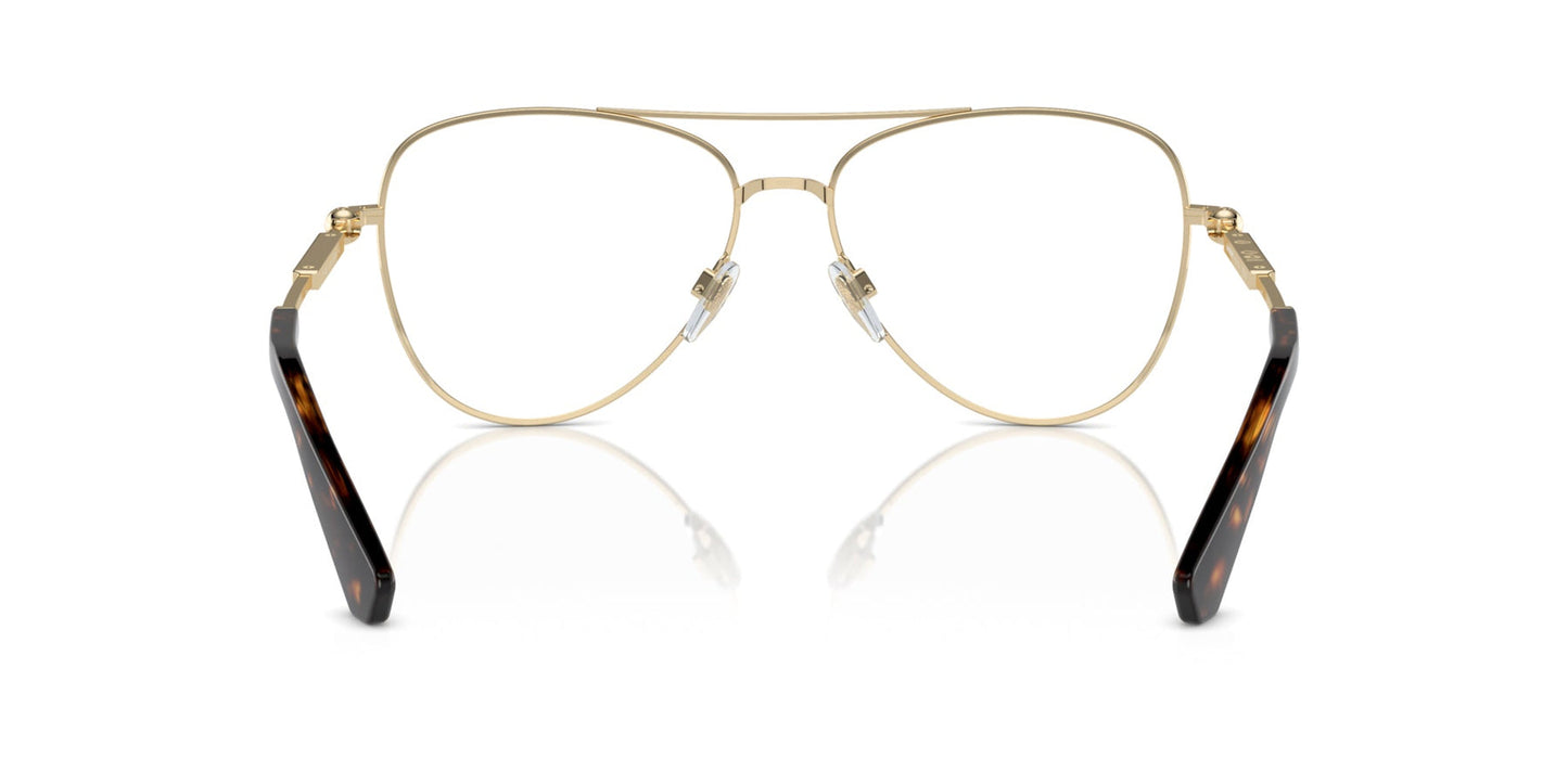 Burberry BE1386 Aviator Eyeglasses in Demo Lenses With Light Gold Frame, back view