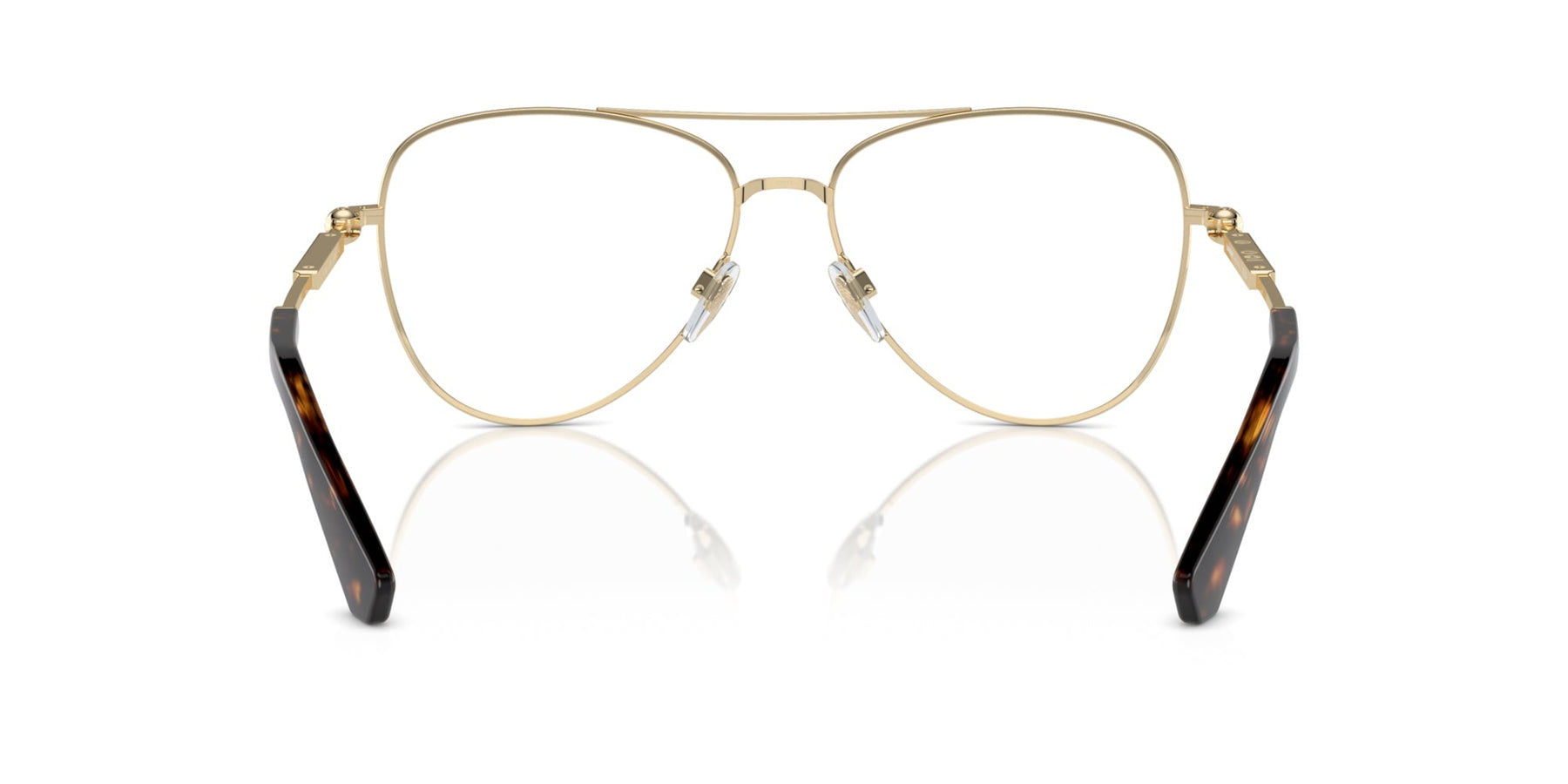 Burberry BE1386 Aviator Eyeglasses in Demo Lenses With Light Gold Frame, back view