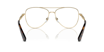 Burberry BE1386 Aviator Eyeglasses in Demo Lenses With Light Gold Frame, back view