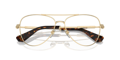 Burberry BE1386 Aviator Eyeglasses in Demo Lenses With Light Gold Frame, detail view