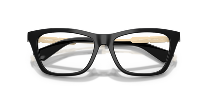Burberry BE2442 Rectangle Eyeglasses in Demo Lenses With Black Frame, detail view
