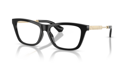 Burberry BE2442 Rectangle Eyeglasses in Demo Lenses With Black Frame, angle view
