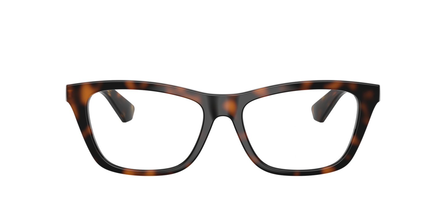 Burberry BE2442U Rectangle Eyeglasses in Clear Lenses With Havana Frame, front view