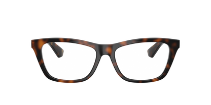 Burberry BE2442U Rectangle Eyeglasses in Clear Lenses With Havana Frame, front view