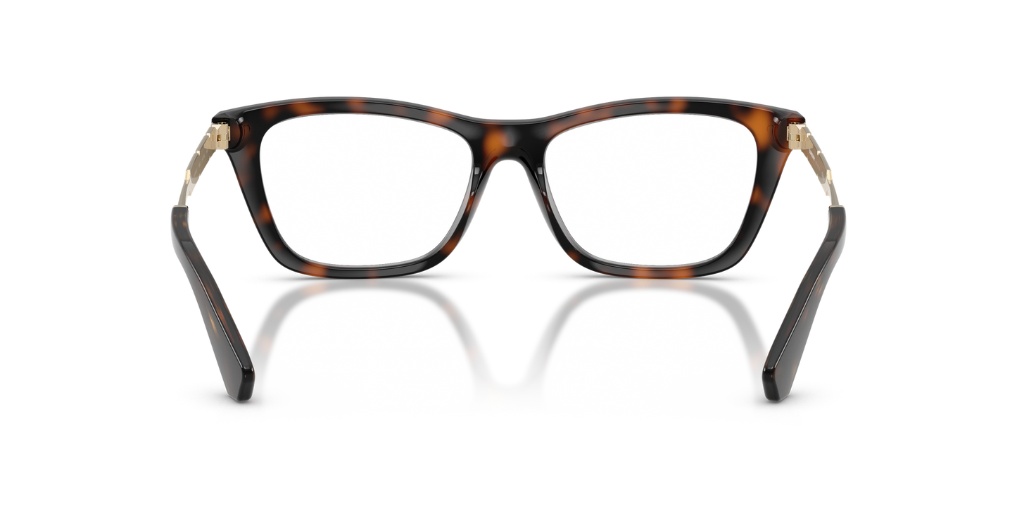 Burberry BE2442U Rectangle Eyeglasses in Clear Lenses With Havana Frame, back view