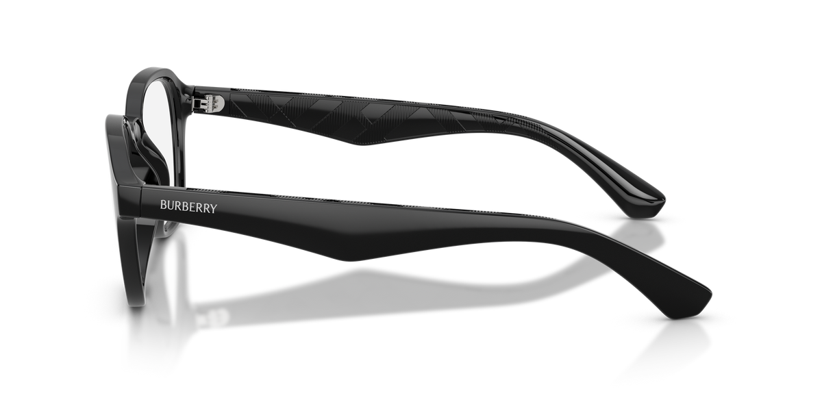 Burberry BE2444U Wayfarer Eyeglasses in Clear Lenses With Black Frame, side view