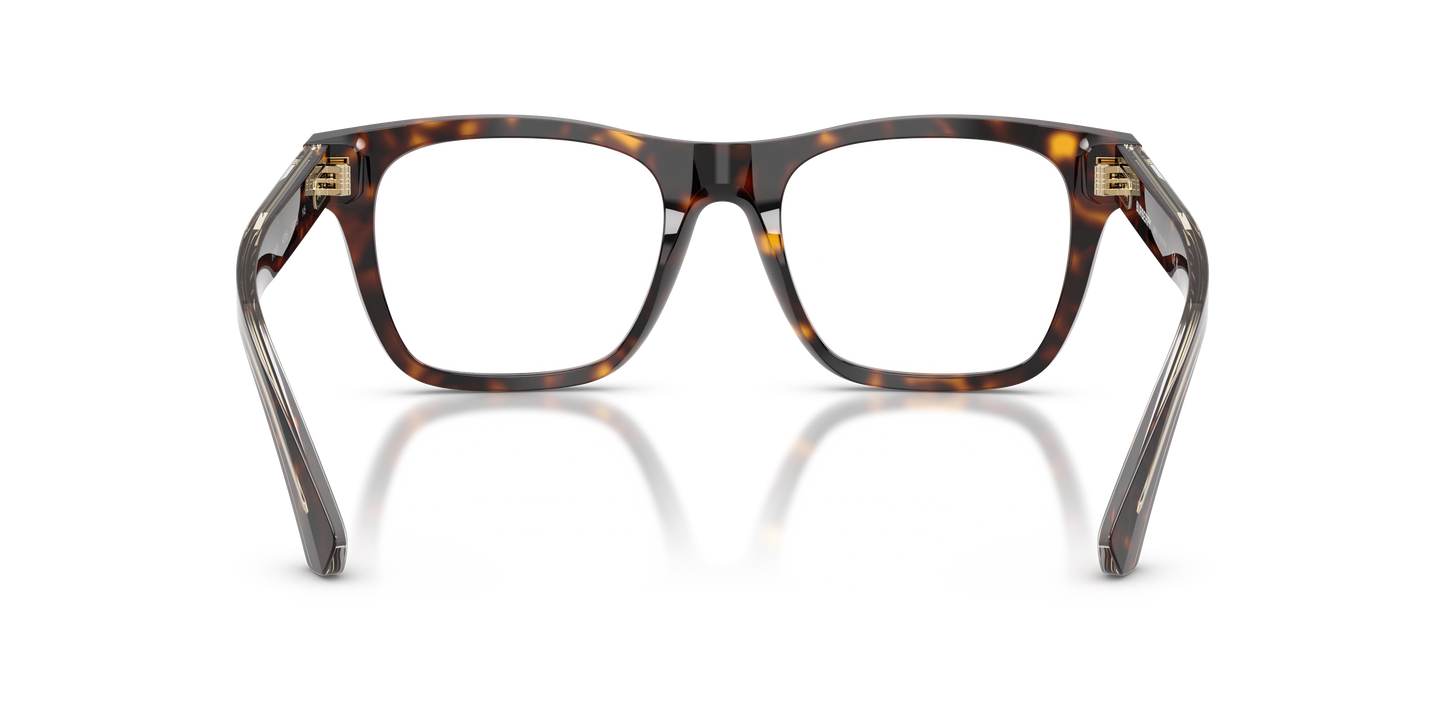 Burberry BE2445 Square Eyeglasses in Demo Lenses With Dark Havana Frame, back view