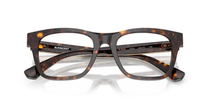 Burberry BE2445 Square Eyeglasses in Demo Lenses With Dark Havana Frame, detail view