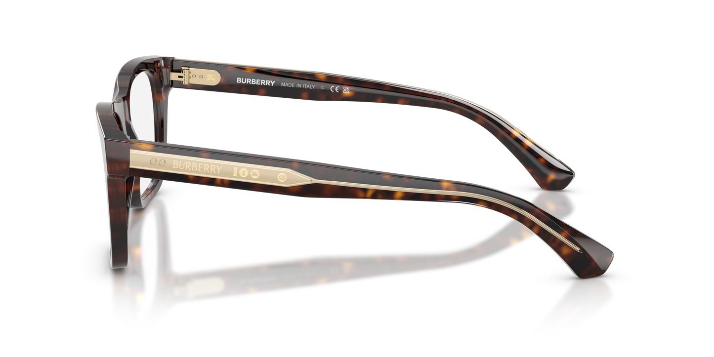 Burberry BE2445 Square Eyeglasses in Demo Lenses With Dark Havana Frame, side view