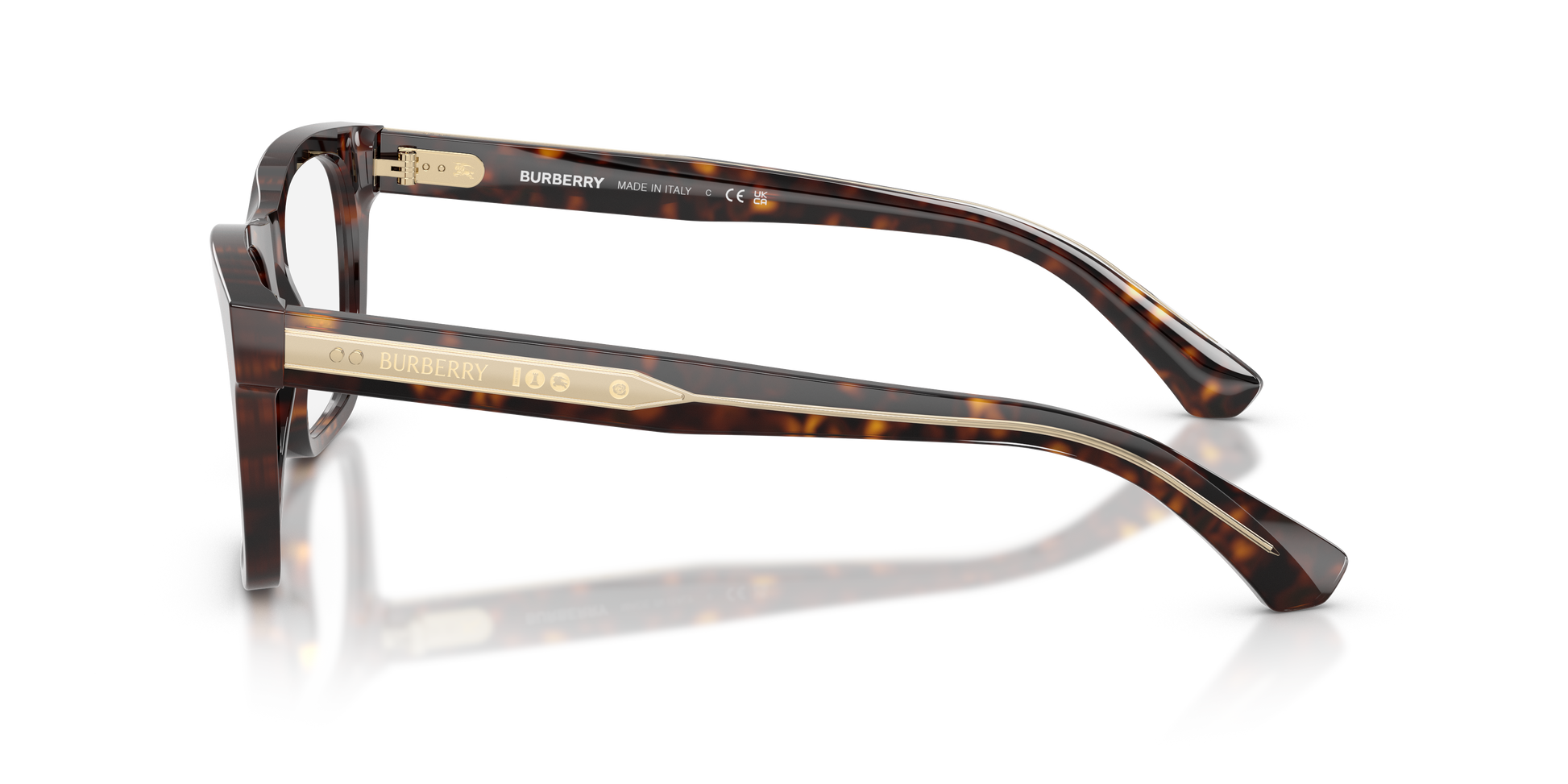 Burberry BE2445 Square Eyeglasses in Demo Lenses With Dark Havana Frame, side view