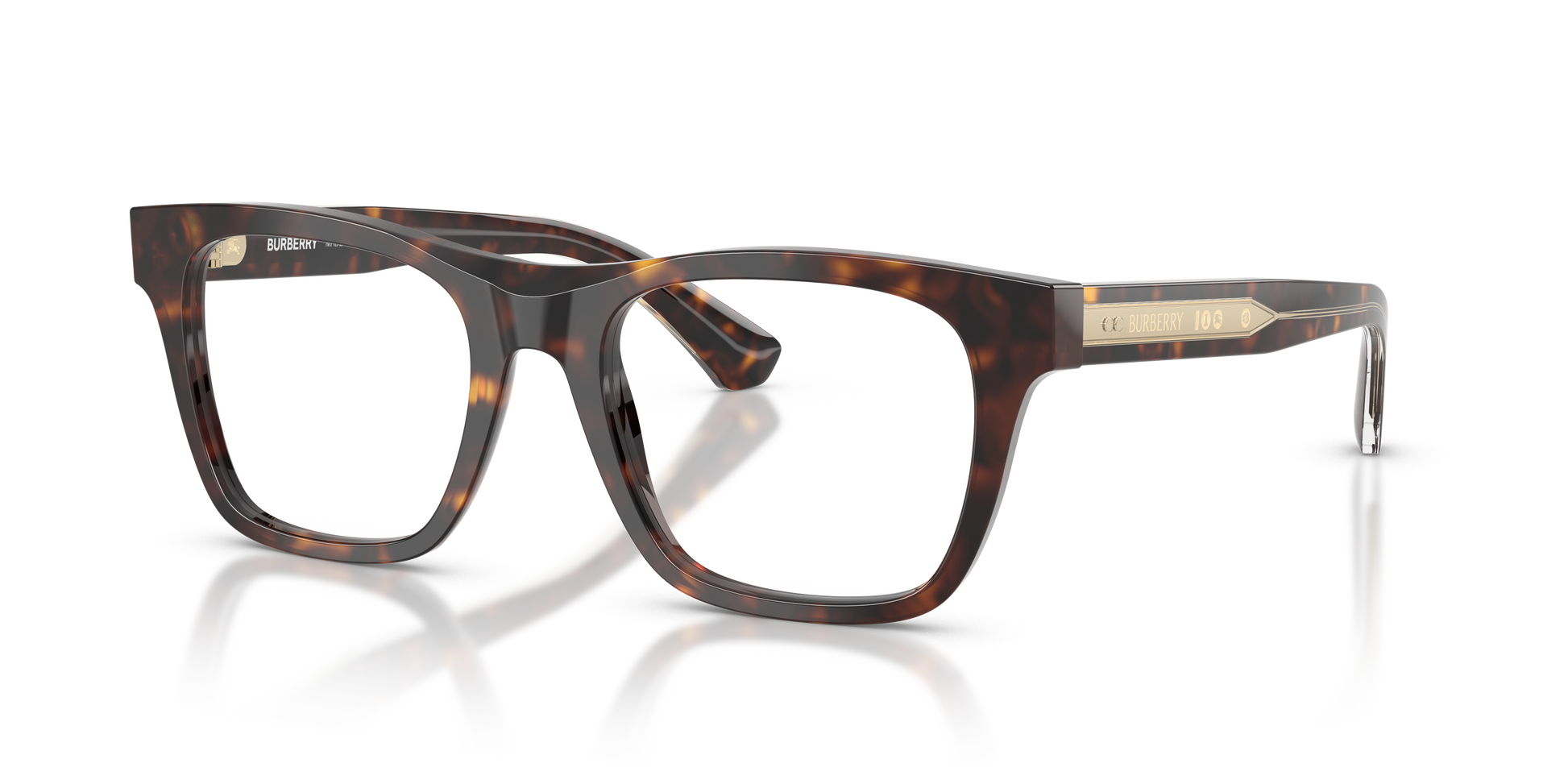 Burberry BE2445 Square Eyeglasses in Demo Lenses With Dark Havana Frame, angle view