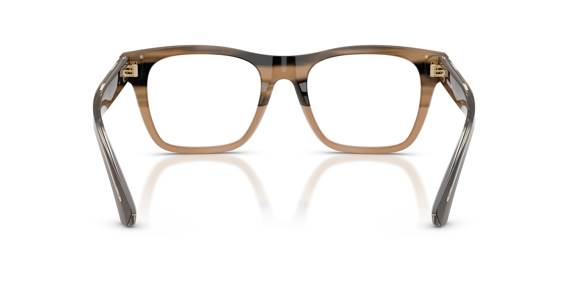 Burberry BE2445 Square Eyeglasses in Demo Lenses With Striped Beige Frame, back view