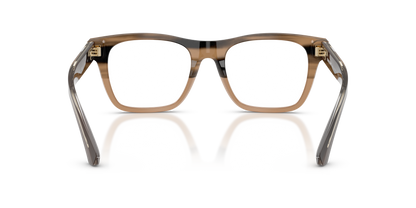 Burberry BE2445 Square Eyeglasses in Demo Lenses With Striped Beige Frame, back view
