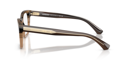 Burberry BE2445 Square Eyeglasses in Demo Lenses With Striped Beige Frame, side view