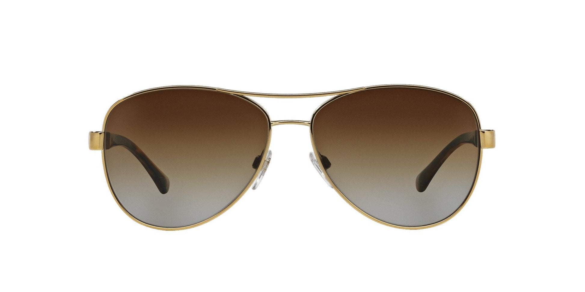 Burberry BE3080S Aviator Sunglasses in Polarized Brown Gradient Lenses With Light Gold Frame, back view