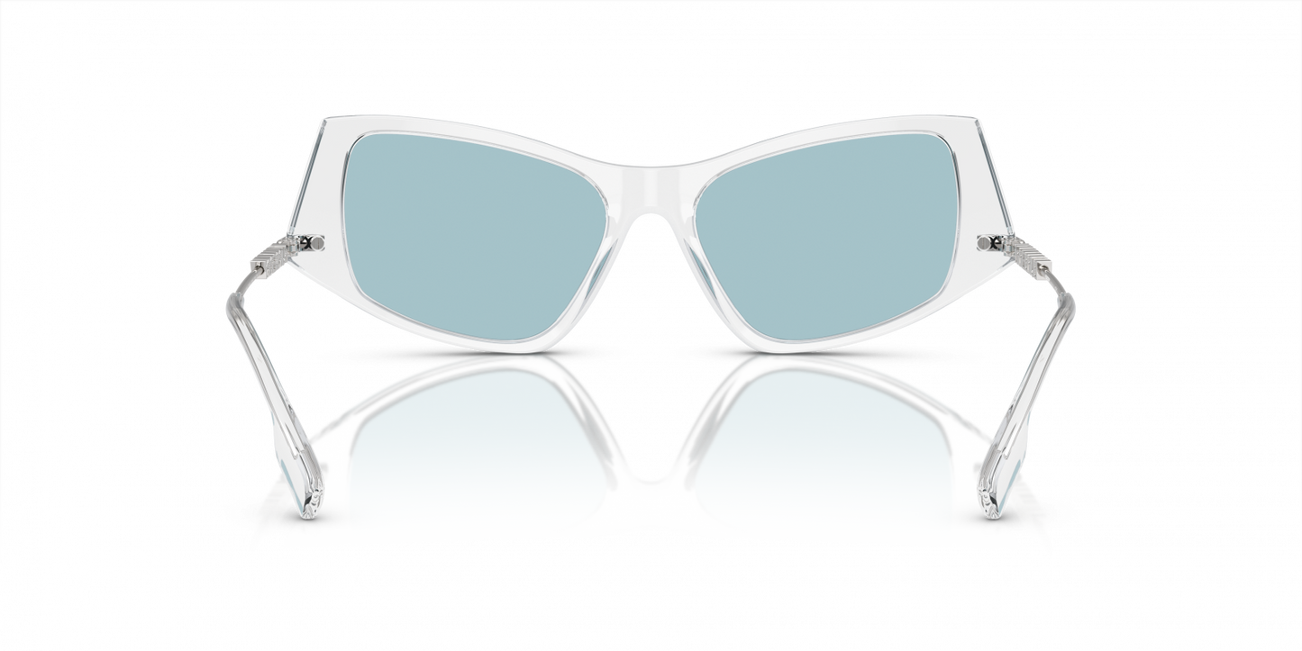 Burberry BE4408/S Sunglasses in Light Azure Lenses With Transparent Frame, detail view
