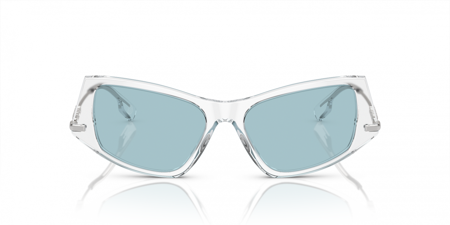 Burberry BE4408/S Sunglasses in Light Azure Lenses With Transparent Frame, angle view