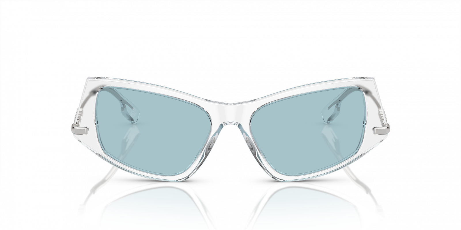 Burberry BE4408/S Sunglasses in Light Azure Lenses With Transparent Frame, angle view