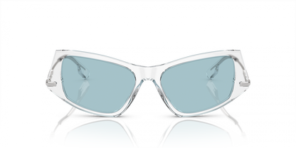 Burberry BE4408/S Sunglasses in Light Azure Lenses With Transparent Frame, angle view