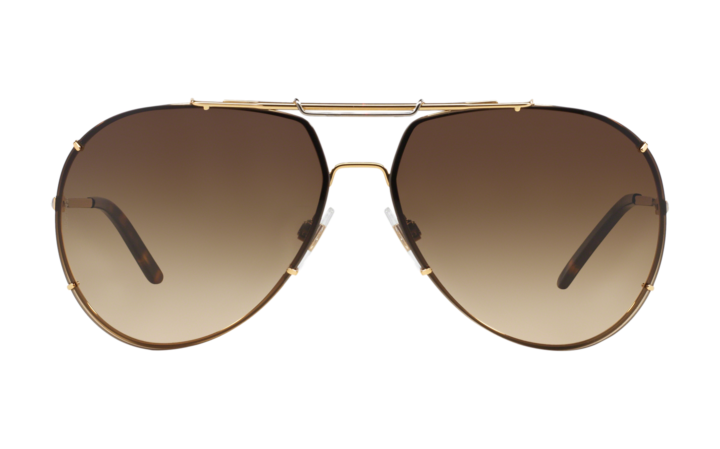 Dolce & Gabbana DG2075S Pilot Sunglasses in Brown Gradient / Gold, front view