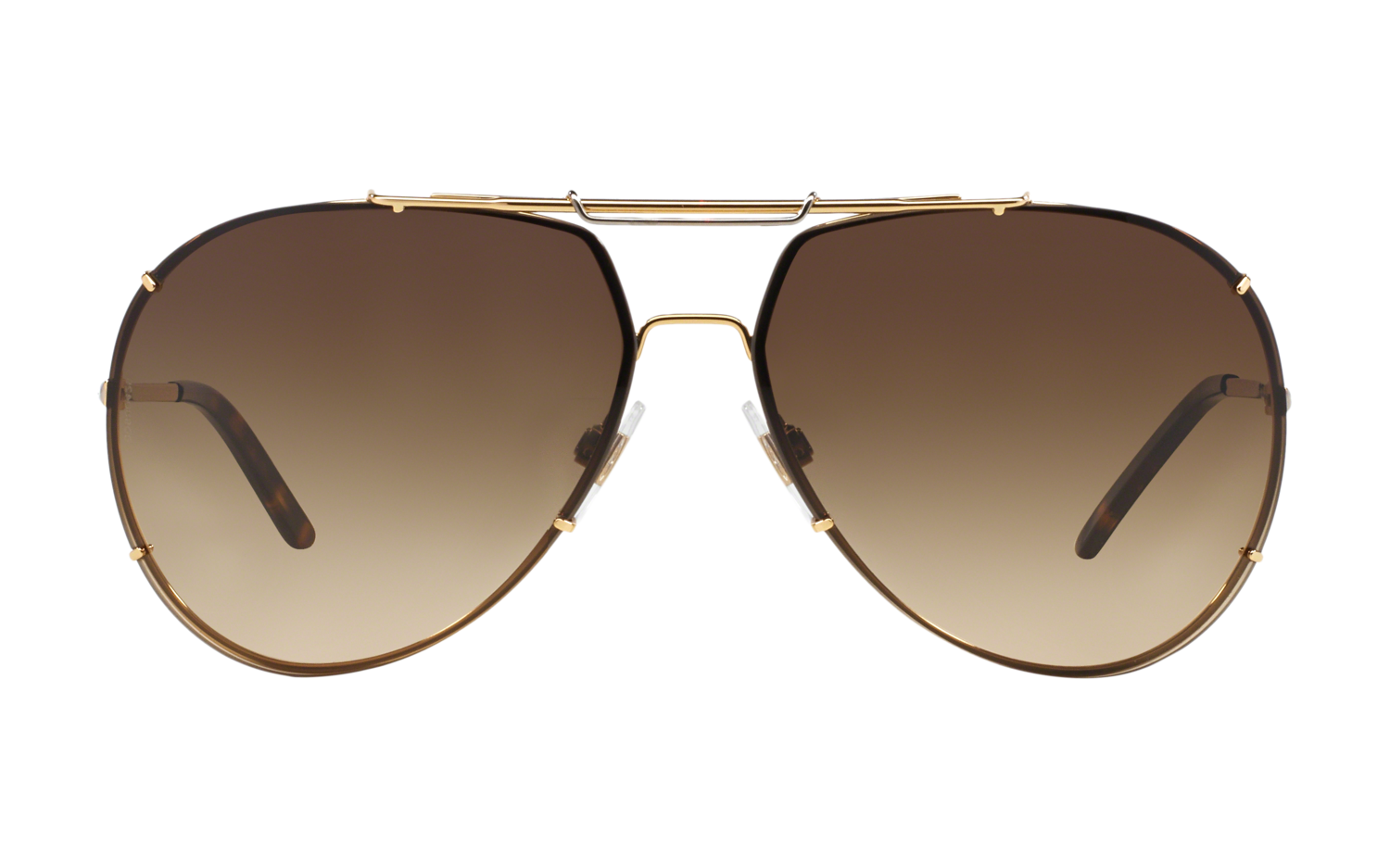 Dolce & Gabbana DG2075S Pilot Sunglasses in Brown Gradient / Gold, front view