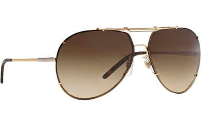 Dolce & Gabbana DG2075S Pilot Sunglasses in Brown Gradient / Gold, angle view