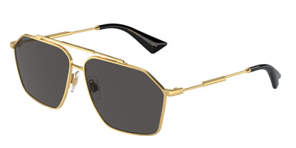 Dolce & Gabbana DG2303S Aviator Sunglasses in Dark Grey / Gold, front view