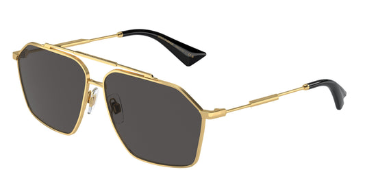Dolce & Gabbana DG2303S Aviator Sunglasses in Dark Grey / Gold, front view
