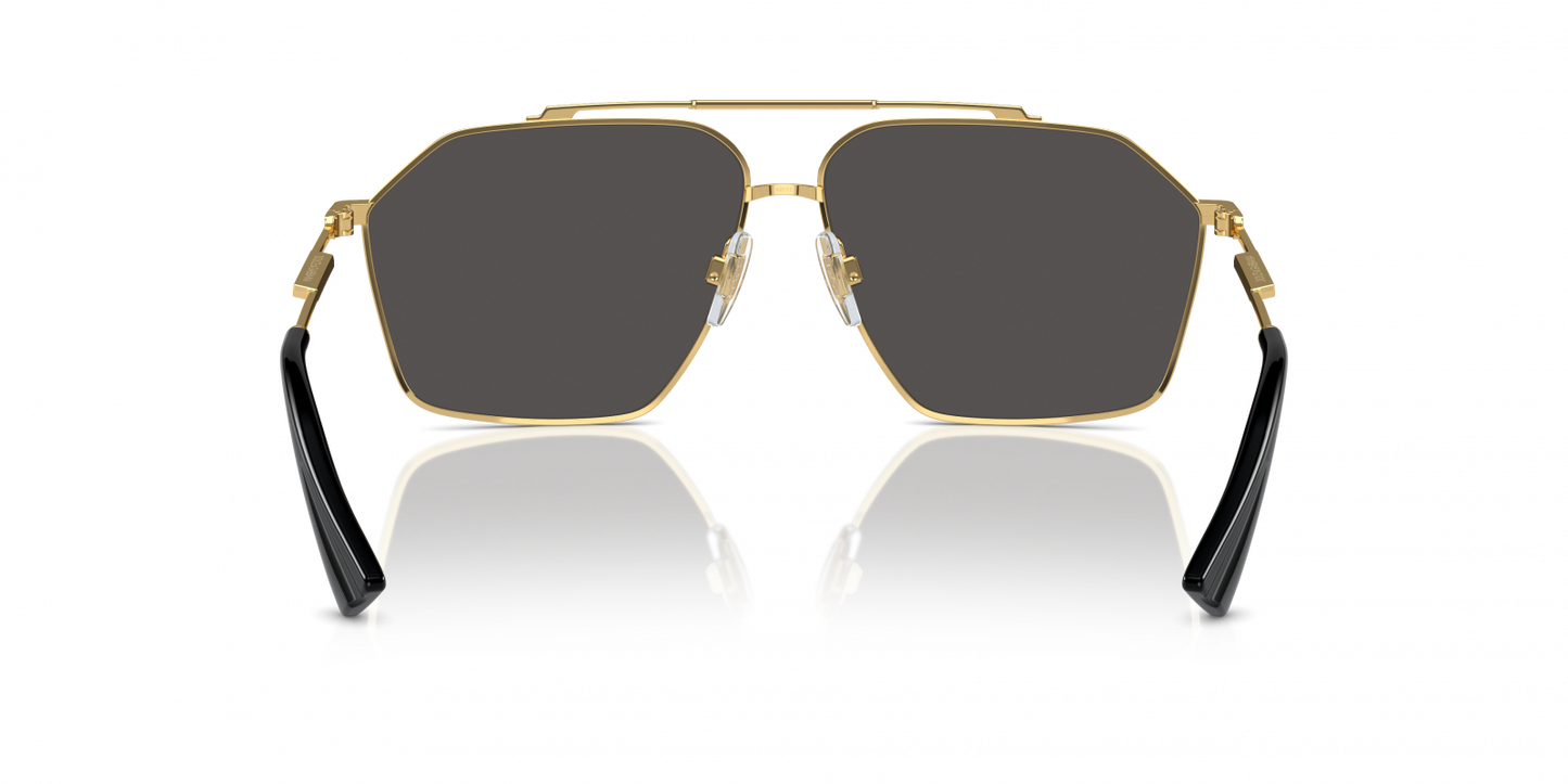 Dolce & Gabbana DG2303S Aviator Sunglasses in Dark Grey / Gold, angle view