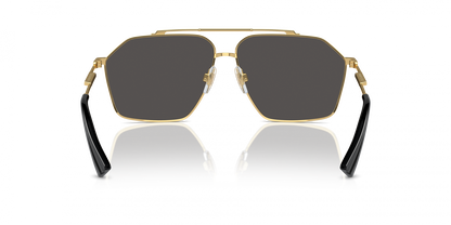 Dolce & Gabbana DG2303S Aviator Sunglasses in Dark Grey / Gold, angle view