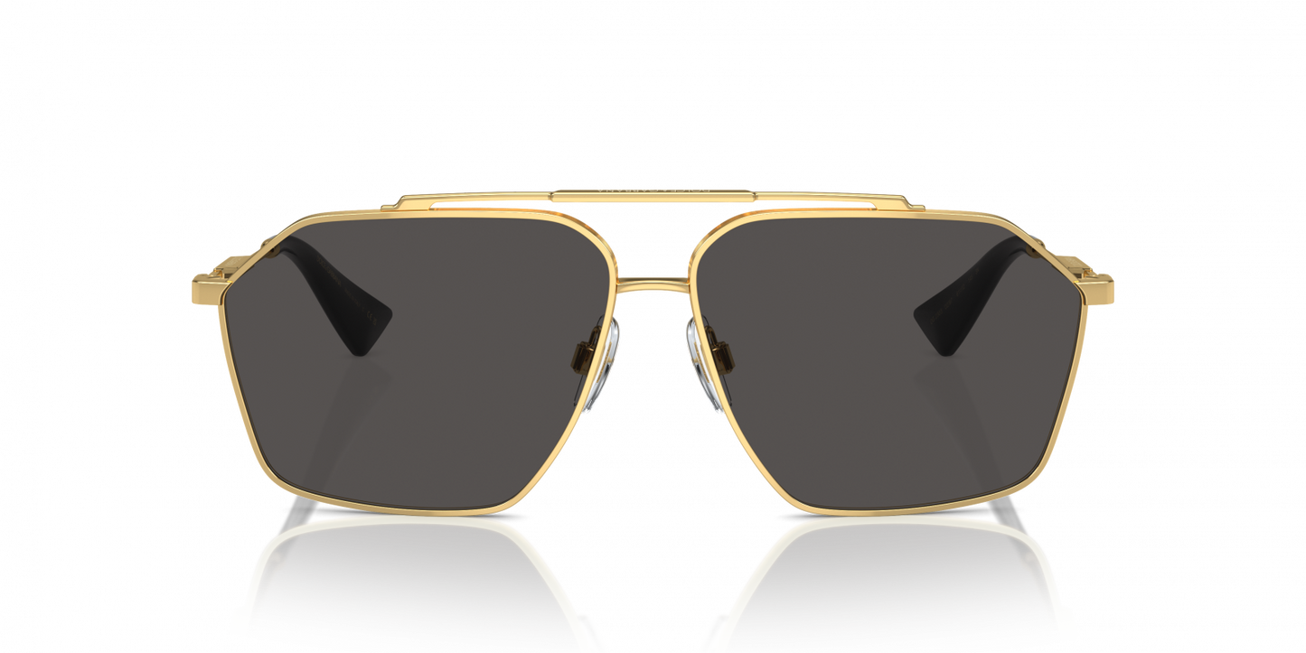 Dolce & Gabbana DG2303S Aviator Sunglasses in Dark Grey / Gold, back view