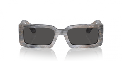 Dolce & Gabbana DG4416/S Rectangle Sunglasses in Dark Grey / Grey Marble, angle view