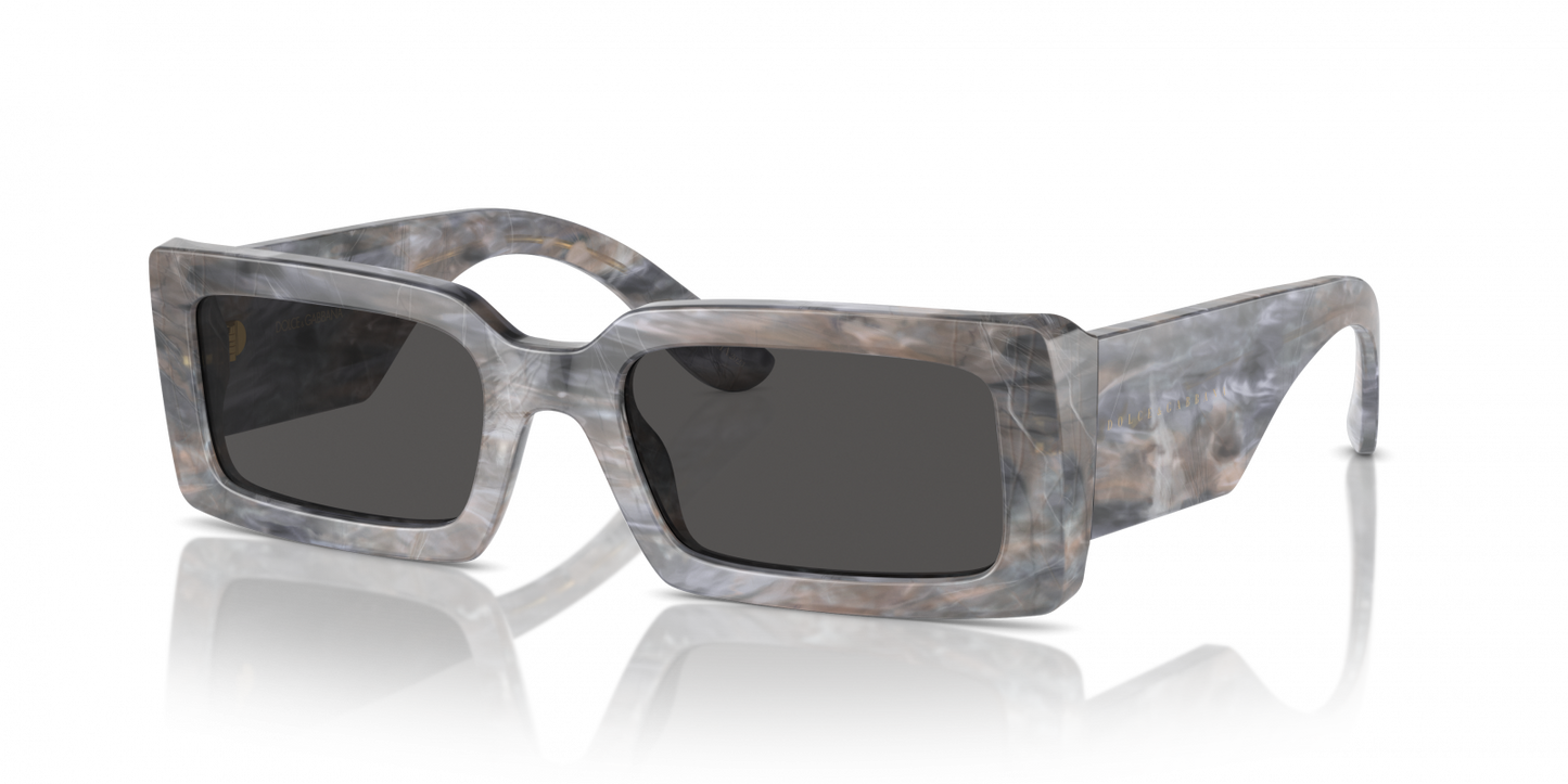Dolce & Gabbana DG4416/S Rectangle Sunglasses in Dark Grey / Grey Marble, back view