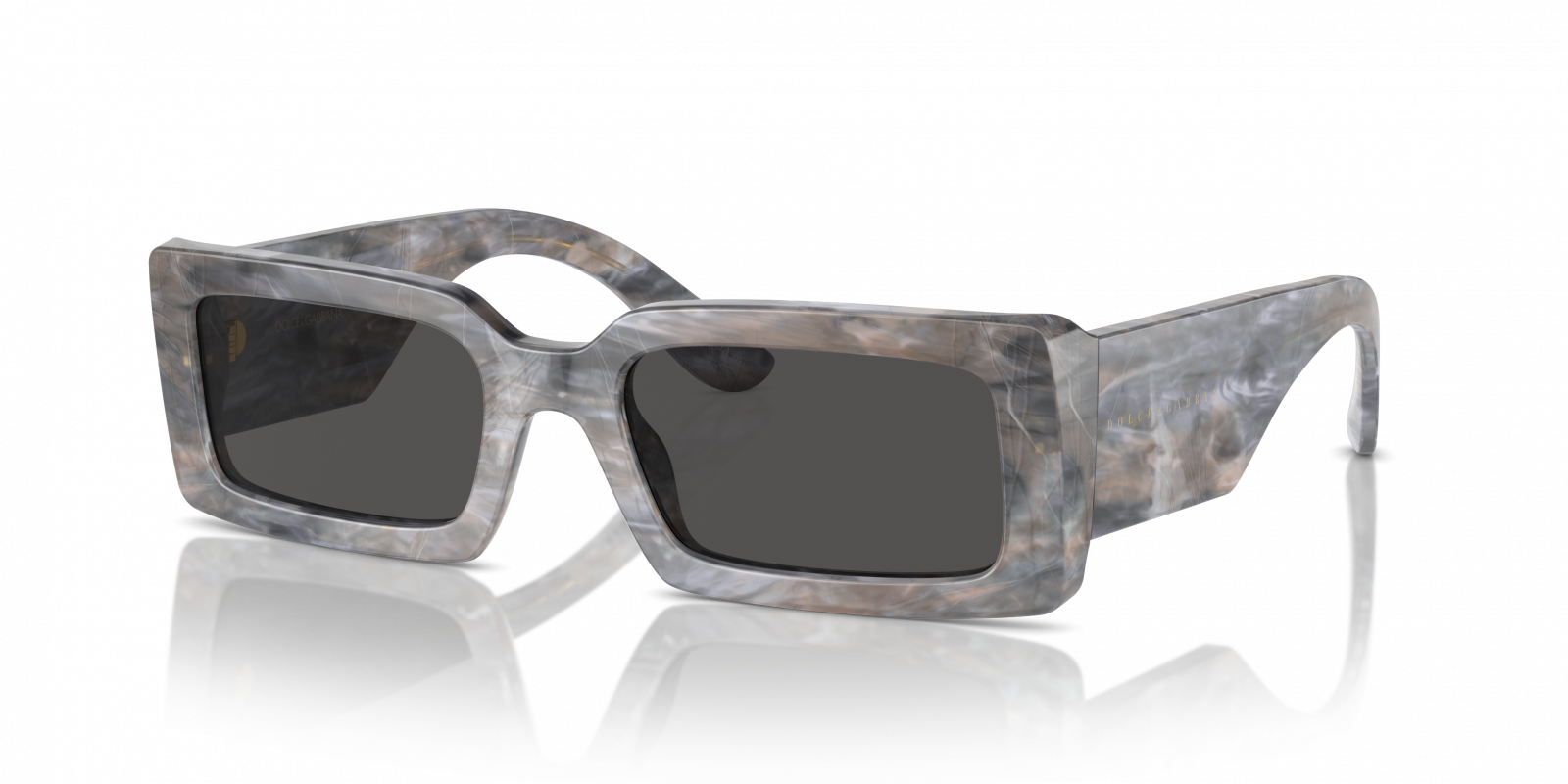 Dolce & Gabbana DG4416/S Rectangle Sunglasses in Dark Grey / Grey Marble, back view
