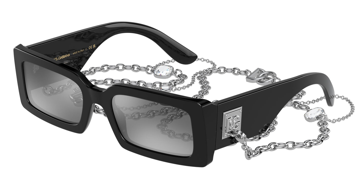 Dolce & Gabbana DG4416/S Rectangle Sunglasses in Grey Mirror / Black, front view