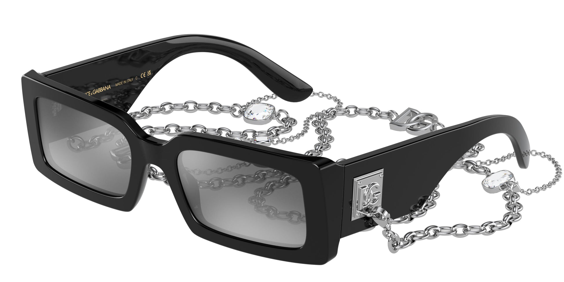 Dolce & Gabbana DG4416/S Rectangle Sunglasses in Grey Mirror / Black, front view