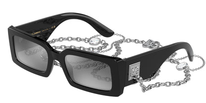 Dolce & Gabbana DG4416/S Rectangle Sunglasses in Grey Mirror / Black, front view