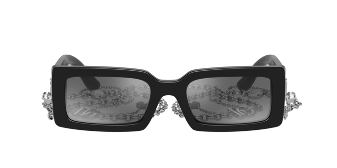 Dolce & Gabbana DG4416/S Rectangle Sunglasses in Grey Mirror / Black, side view