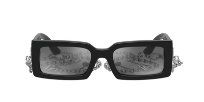 Dolce & Gabbana DG4416/S Rectangle Sunglasses in Grey Mirror / Black, side view